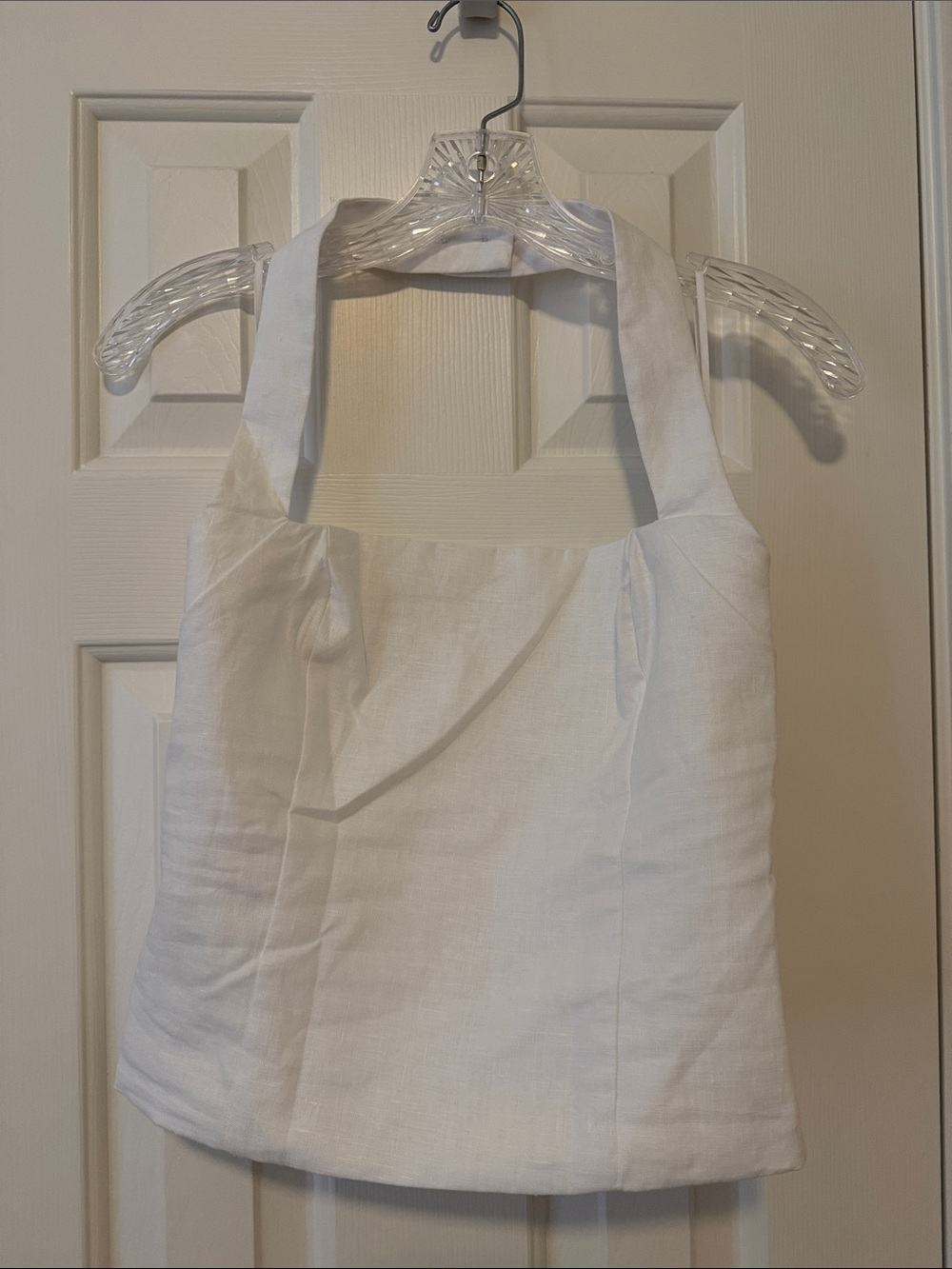 Aritzia White Linen Halter Camisole